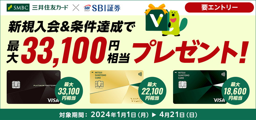 三井住友カードSBI証券キャンペーン